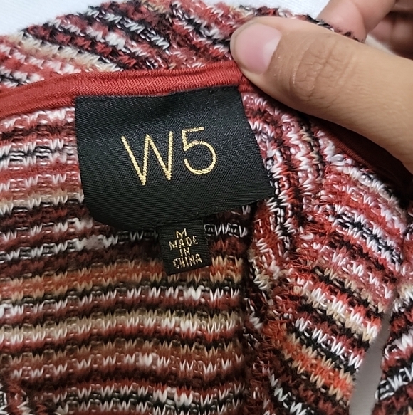 Anthropologie W5 tweed knit brown/rust frayed hem halter top size Med - Picture 5 of 5